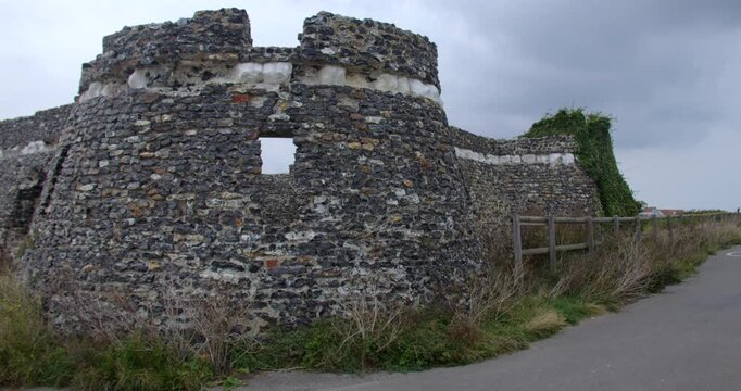 Wide shot of the north Bastions of Neptune's Temple, tower at kinggate bay.