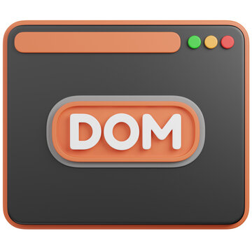 3D Illustration of a Browser Window with DOM   icon