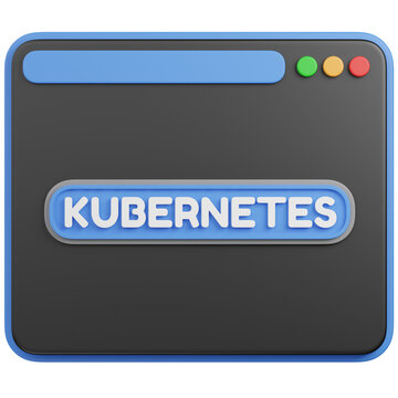 3D RENDER of Kubernetes Software in a Browser Window ICON