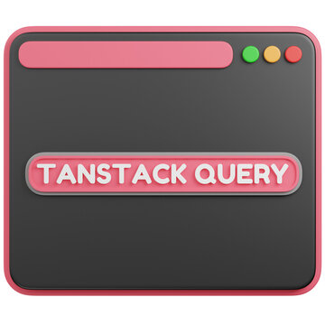 3D Illustration of a Browser Window with  Tanstack Query  icon