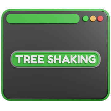 3D RENDER of Tree Shaking programming concept ICON 