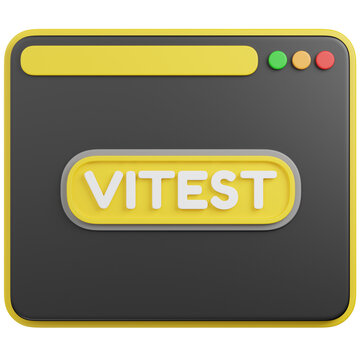 3D RENDER of Vitest Software Interface ICON 