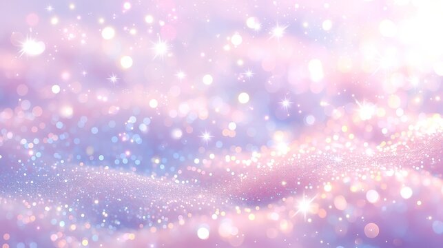 Soft pastel background with bokeh and shiny light effects, light pink purple tones, dreamy magical atmosphere high resolution 3D render