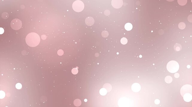 Rose gold abstract bokeh background with soft light particles and shimmering circles. Elegant copper pink gradient backdrop for luxury branding, wedding invitations, and cinematic video transitions.