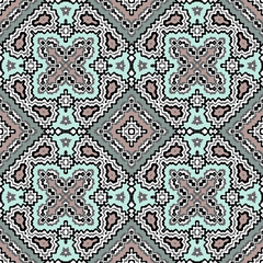 Geometric abstract multi-colored ethnic ornament