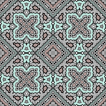 Geometric abstract multi-colored ethnic ornament