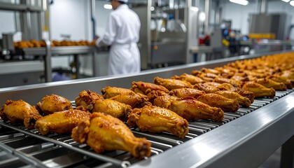 A close-up view of cooked chicken on a grill