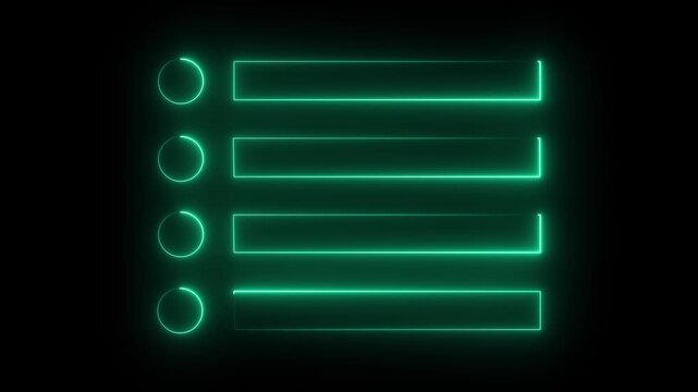 Glowing circle and rectangle neon frame on black background animation . Seamless Loop, Neon abstract rectangle and circle line animation holiday,4k motion,.