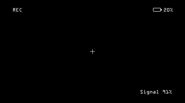 Camera Recording Screen with Signal Indicator and Battery Display, Professional Video Camera Monitor Overlay with REC Status and Time Counter