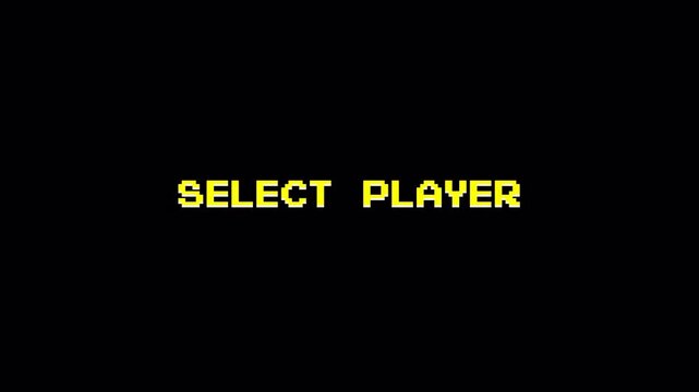Pixel Art 8-Bit Text Animation for Retro Arcade Game Loading Screen on Black Background 4k video animation seamless loop