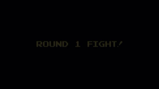 8-Bit Retro Game Text Animation Level 1 Round 1 Fight on Dark Background, Pixel Art Style for Vintage Arcade Content 4k video animation seamless loop