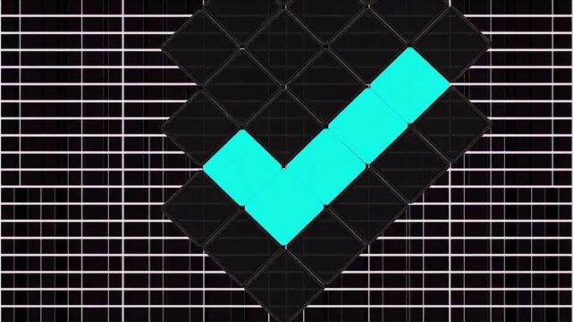 Cyber security face scan lock matrix on flat grid