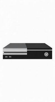 Black Xbox One Console Isolated on White.