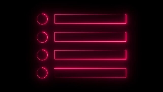 Glowing circle and rectangle neon frame on black background animation . Seamless Loop, Neon abstract rectangle and circle line animation holiday,4k motion,.
