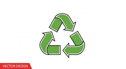 Obraz premium Green recycling symbol vector design for eco friendly concepts and sustainable practices