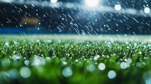 Capturing the Essence of a Rainy Day at a Football Stadium