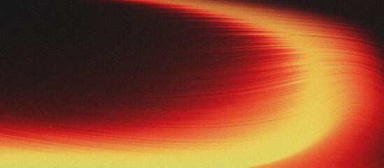 Vibrant abstract gradient background with intense grainy texture and dynamic motion blur effect. Features a striking color transition from deep black to fiery red and bright golden yellow. © yun visual