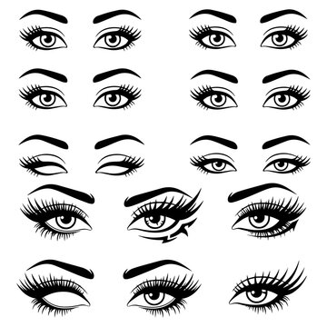 Look Into My Eyes: Beautiful Eyelash and Eyebrow Style Silhouette Pack