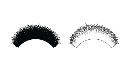 Obraz premium Two stylized depictions of hair one solid black and one with white outline