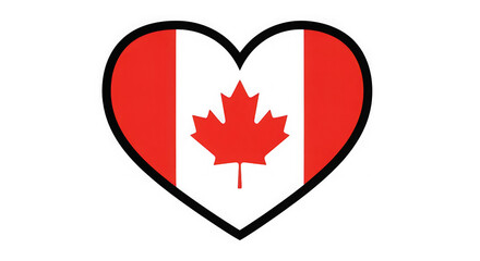 Obraz premium Canadian flag in heart shape symbolizing love for Canada national pride transparent background