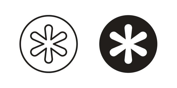 Asterisk icon for web and mobile app. Vector icons