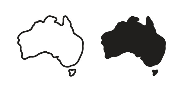 Australia map icon for web and mobile app. Vector icons