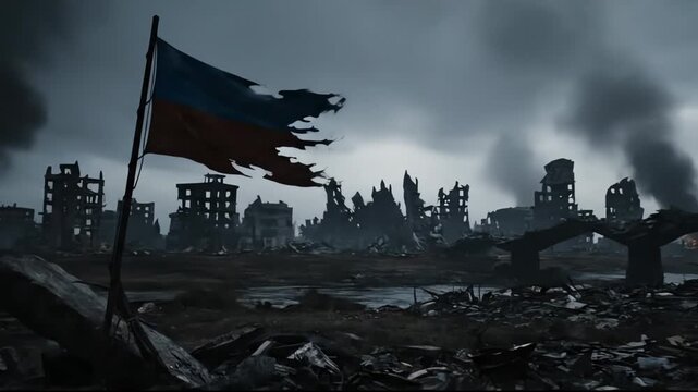 War Torn Cityscape Destruction.