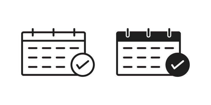Calendar check icon for web and mobile app. Vector icons