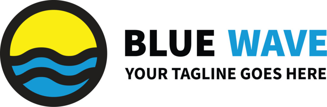 Blue Wave Logo Ocean Water Abstract Modern Icon