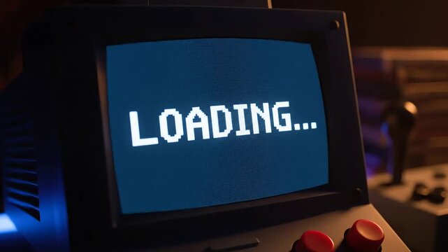 Retro 8 Bit Gaming Console Loading Screen Concept