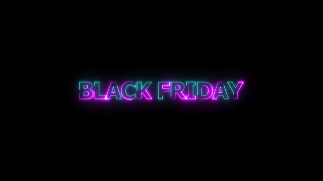 Black Friday Neon Lights Animation &ndash; Retail Discount Promotion