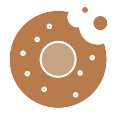 Sweet Dessert Icons Collection &ndash; Donut, Cookie, Cake, Ice Cream, Minimalist Dessert and Bakery Icon Set in Brown Flat Style