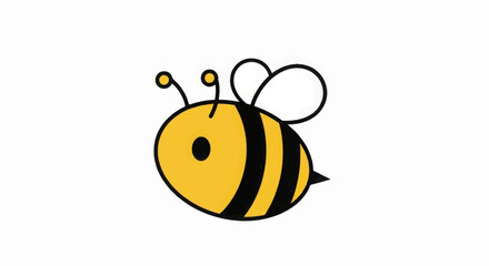 Obraz premium Yellow Bee Illustration with Black Stripes.