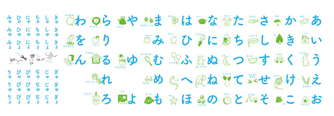 プリントひらがな表 学習ポスター あいうえお 日本語教育 知育教材