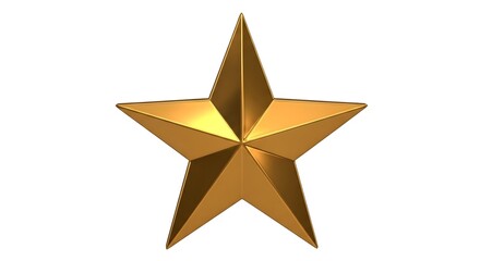 Obraz premium Glossy Metallic Five- Pointed Star in Warm Copper- Toned Shine