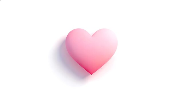 Pink heart shape on white background