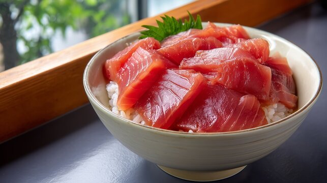 tekka don, Japanese tuna sashimi rice bowl