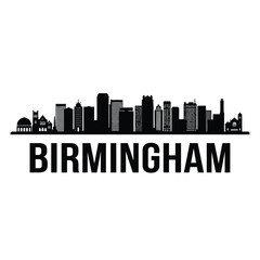 Fototapeta premium A striking black silhouette of the birmingham cityscape with text