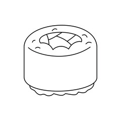Japanese Sushi Outline for Coloring Page © madaniaart