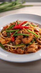 Fototapeta premium thai pad prik king with chicken