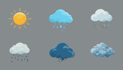 Fototapeta premium weather forecast icons