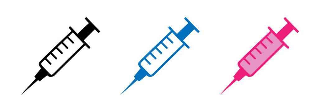 set of colorful syringe icons