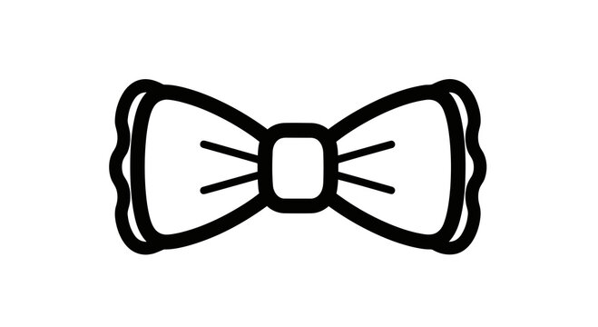 A simple black bow tie on a white background