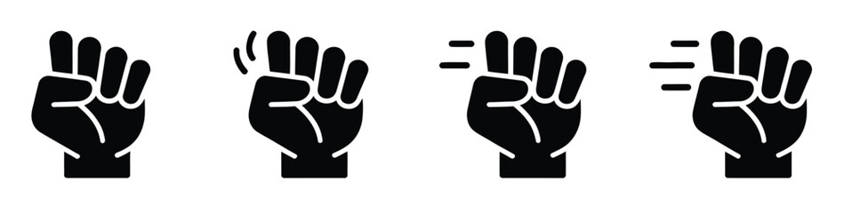 Fototapeta premium Minimalist Hand Gesture Icon Pack, vector illustration collection featuring simplified hand gestures, isolated icons ideal for user interface design, mobile apps, social media