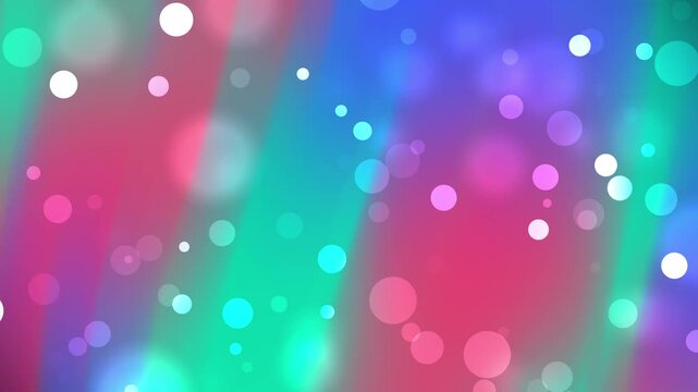 Abstract vibrant bubbles and circles drifting on a multi color plane