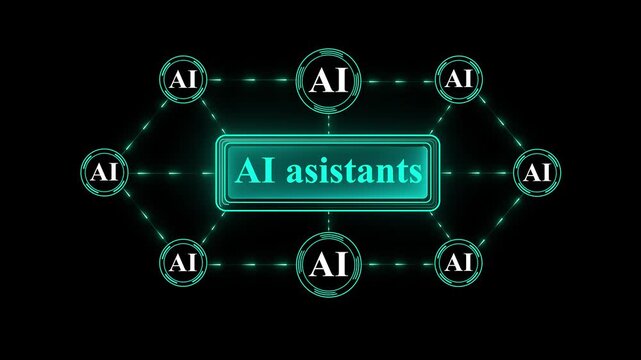 Businessman interacting with ai agents interface on digital screen with connections shown. AI models, Headlines Fast Scree international communication network concept 4k animated,motion video,.
