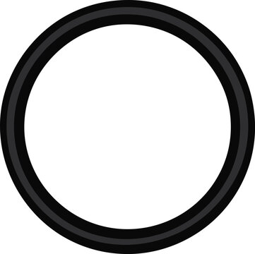 Elastic hair tie black vector on white background.