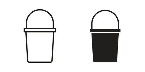 Bucket icon silhouette. Editable stroke. Line vector illustration design © sahana