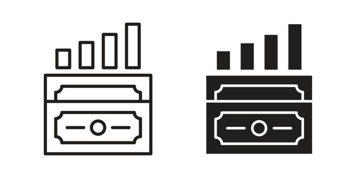 capital gain icon silhouette. Editable stroke. Line vector illustration design