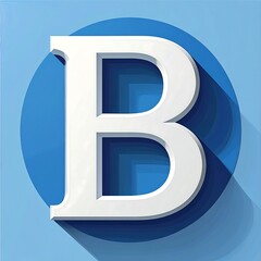 A large white letter on a blue circle